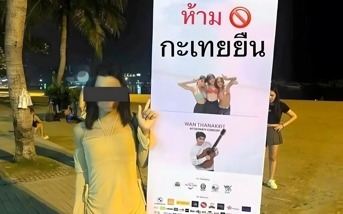 Streit um verbotsschild fuer transgender personen am strand von pattaya