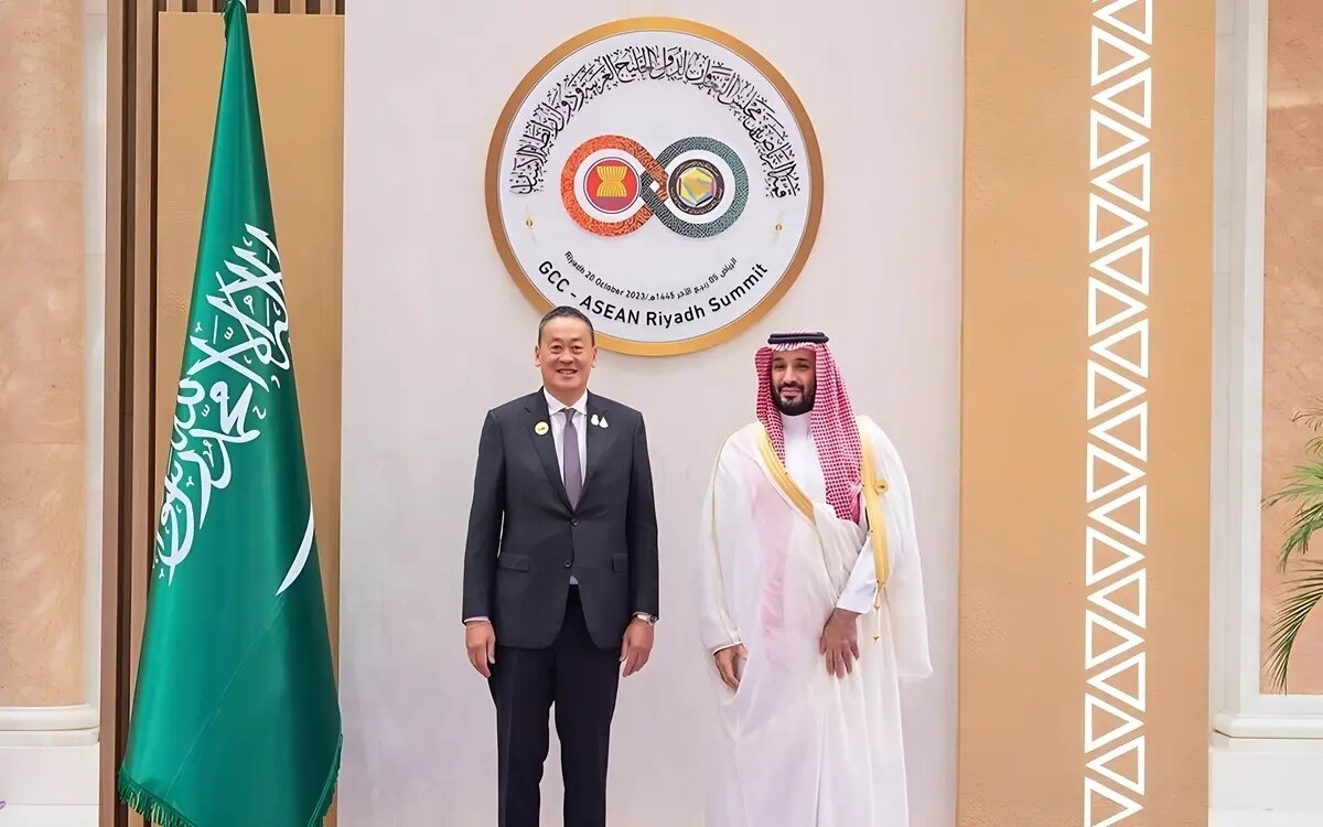 Thailaendischer premierminister trifft kronprinz mohammed bin salman von saudi arabien