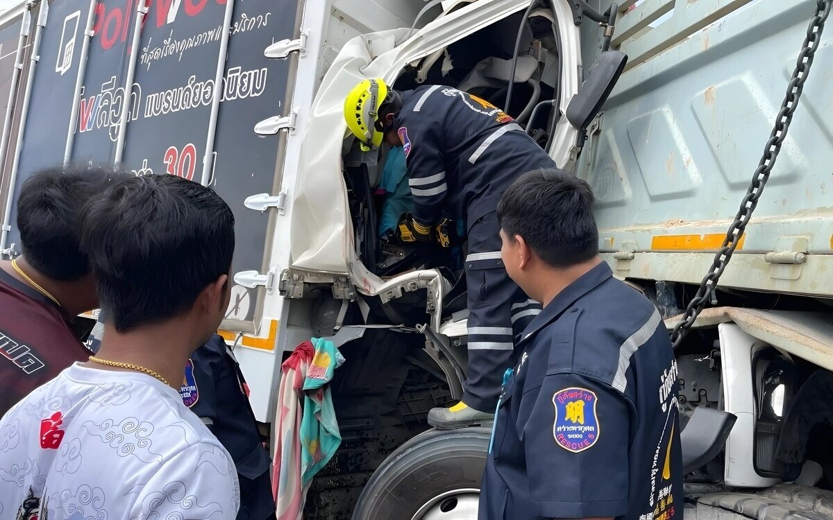 Toedliche kollision in rayong drei menschenleben gefordert bei tragischem lkw unfall video