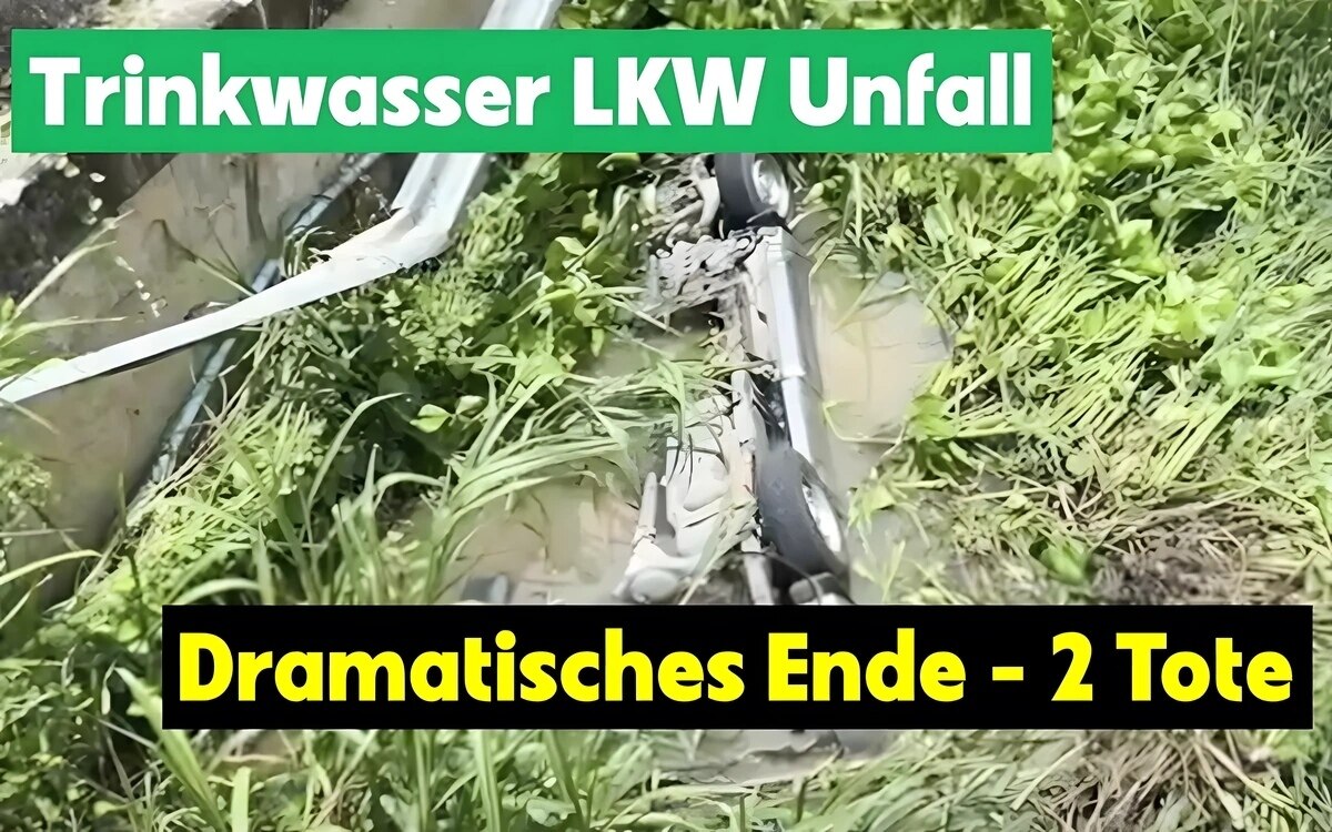 Tragischer unfall in pathum thani trinkwasserlaster stuerzt in kanal zwei junge maenner sterben