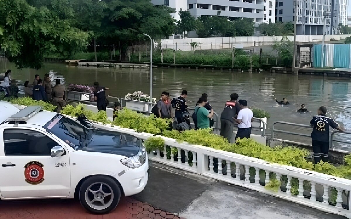 Tragoedie in min buri teenager stirbt nach flucht vor der polizei und sprung in den kanal