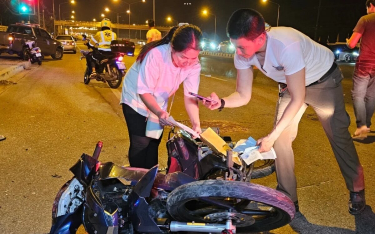 Trauriger verkehrsunfall in sattahip fordert zwei junge menschenleben video