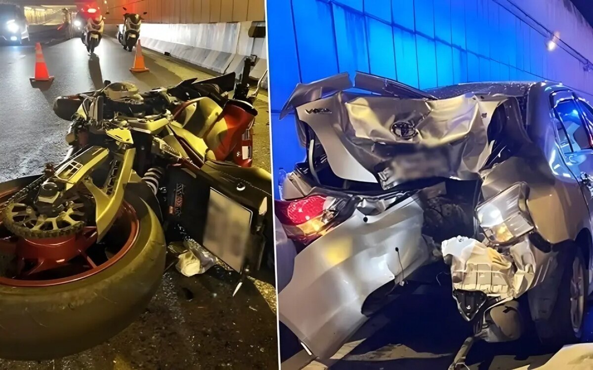 Unfall in der Unterführung: Bigbike-Fahrer rast mit überhöhter Geschwindigkeit in das Heck eines Autos - tot