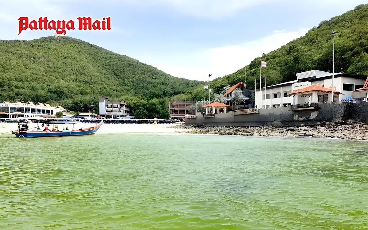 Wasserwunder der natur verwandelt das wasser der insel koh larn in ein leuchtendes gruen