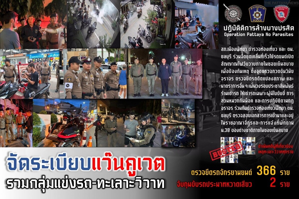 Operation Pattaya No Parasites: Polizei ergreift Maßnahmen gegen grenzüberschreitende Kriminalität zum Schutz der Touristen