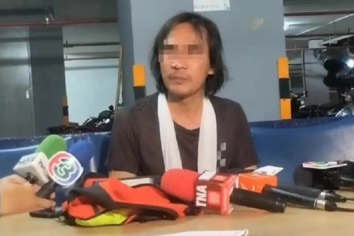 Wahnsinniger Übergriff mit Todesandrohung in Bangkok: Betrunkener Ausländer greift Lieferfahrer an - Beschuldigt ihn der Spionage - Video