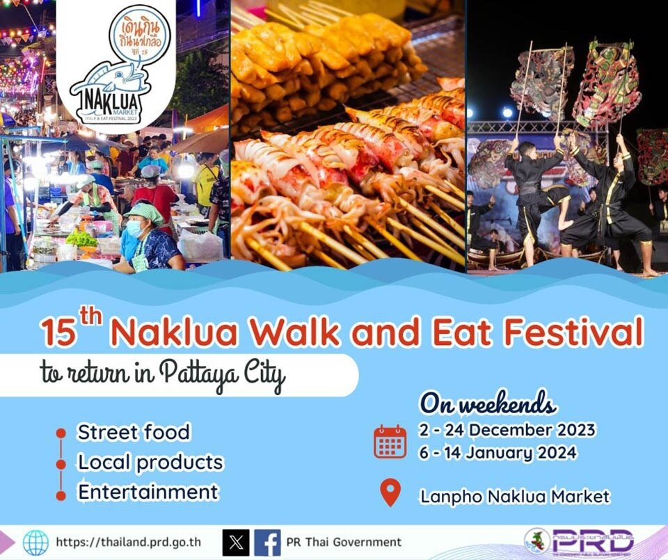 Das &quot;Naklua Walk and Eat Festival&quot; beginnt am 2. Dezember in Pattaya