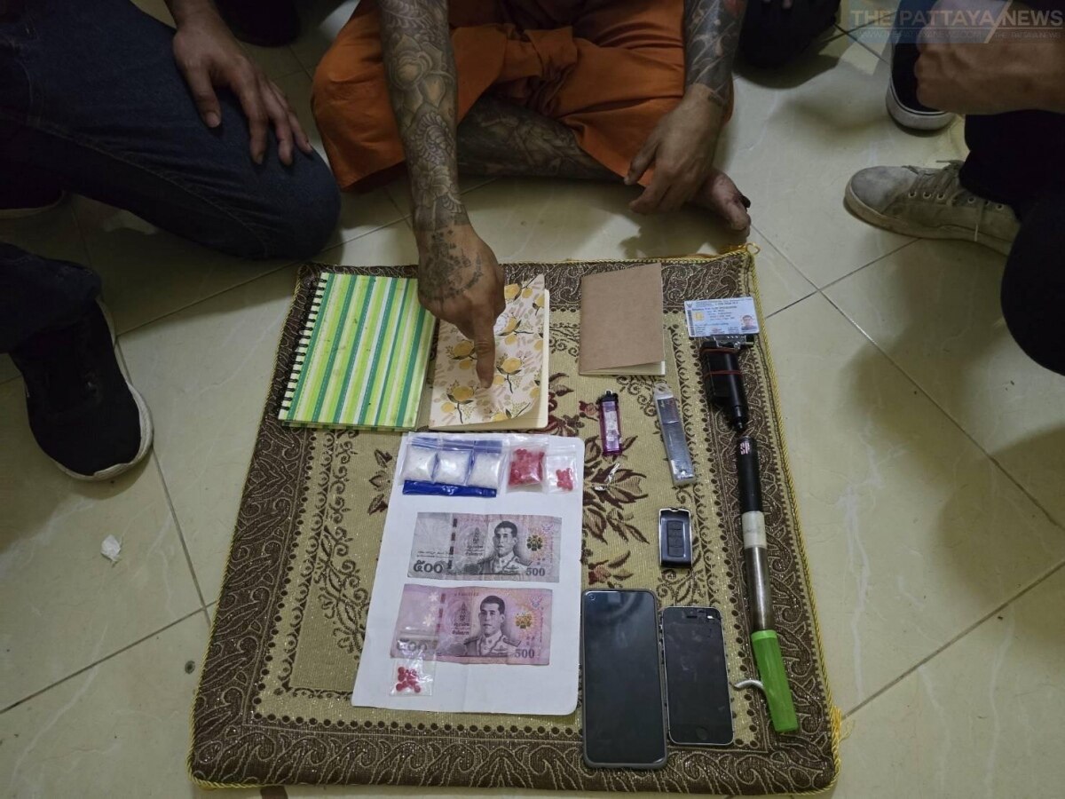 Pattaya: Abtrünniger Mönch wegen Drogenverkauf an Jugendliche verhaftet (Fotos)