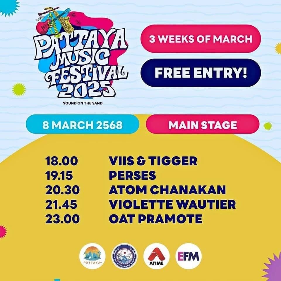 Pattaya Music Festival 2025: Ein musikalisches Highlight mit sechs Bühnen und Top-Acts im März - Liste aller Künstler