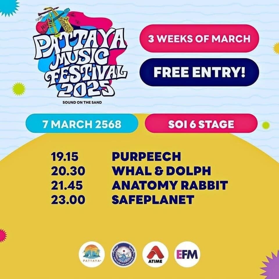 Pattaya Music Festival 2025: Ein musikalisches Highlight mit sechs Bühnen und Top-Acts im März - Liste aller Künstler